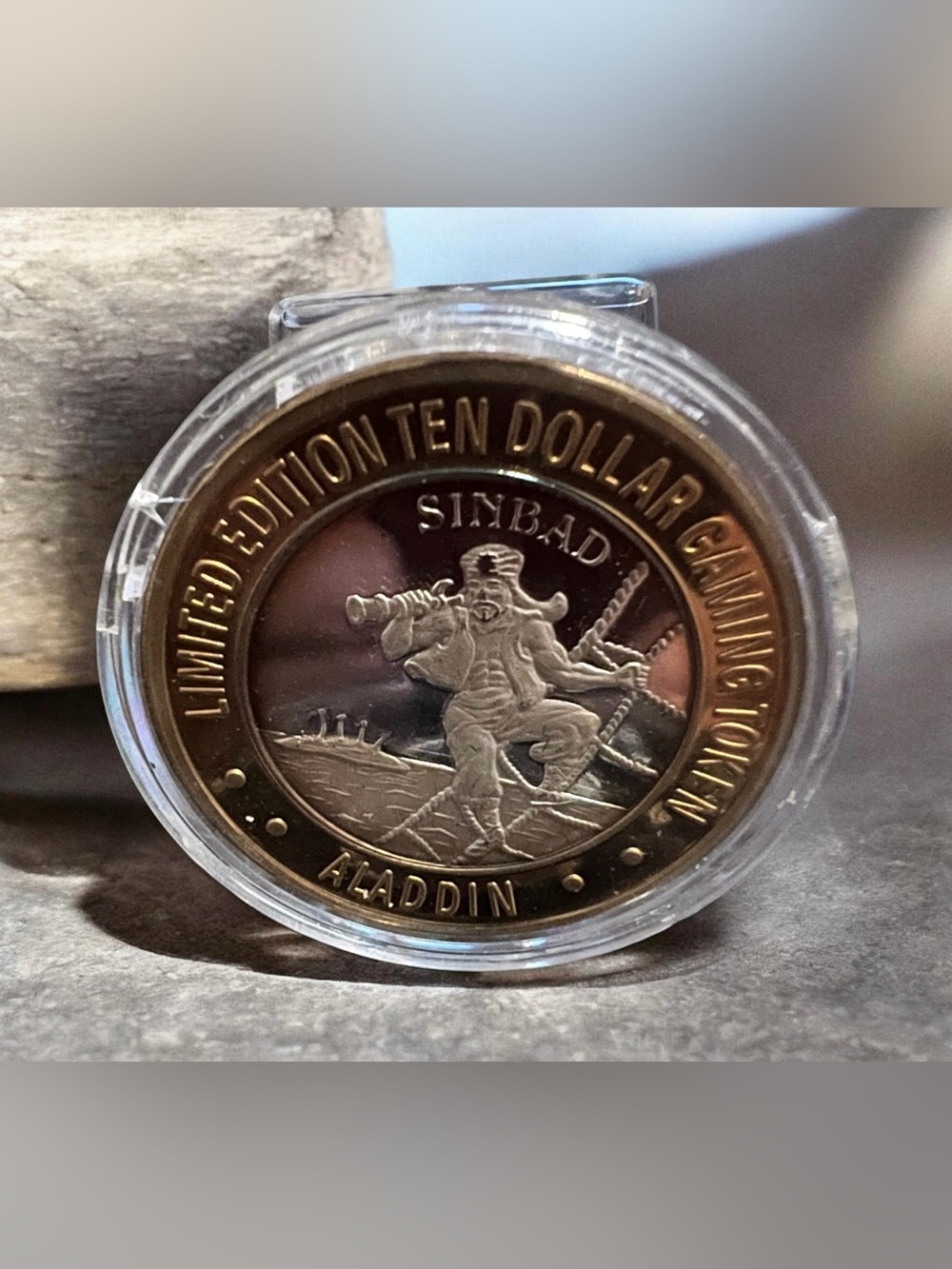 Limited edition Aladdin Casino Sinbad
Silver Strike gaming Coin .999 Fine
Silver